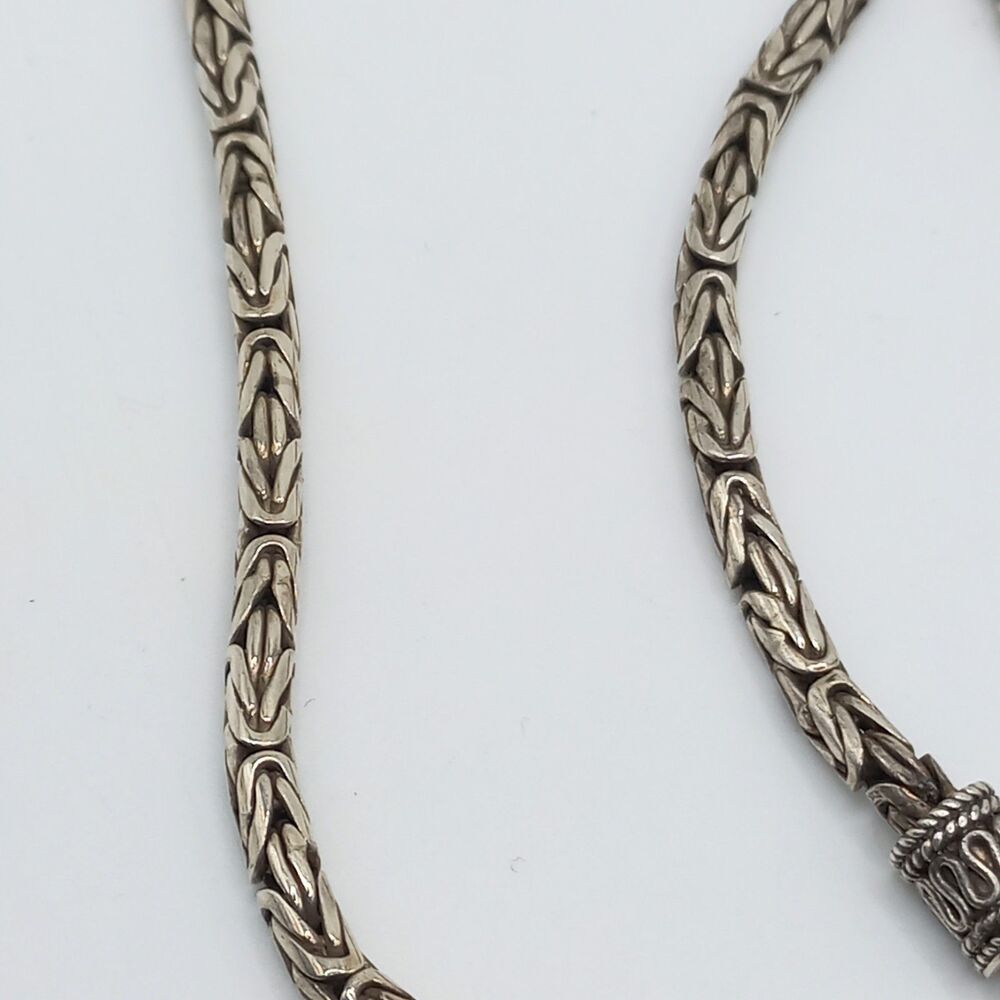 Sterling Silver BYZANTINE CHAIN 3mm 25g 18" Necklace - Picture 5 of 7